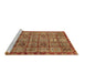 Sideview of Machine Washable Abstract Brown Modern Rug, wshabs407brn