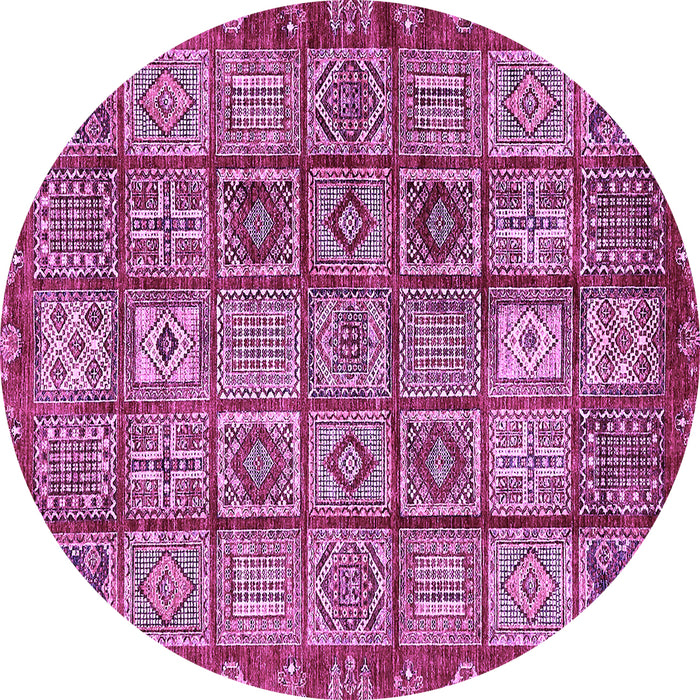 Round Machine Washable Abstract Purple Modern Area Rugs, wshabs407pur