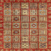 Square Abstract Red Modern Rug, abs407