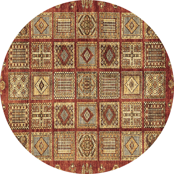 Round Machine Washable Abstract Brown Modern Rug, wshabs407brn