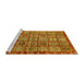 Sideview of Machine Washable Abstract Yellow Modern Rug, wshabs407yw