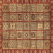 Square Machine Washable Abstract Brown Modern Rug, wshabs407brn