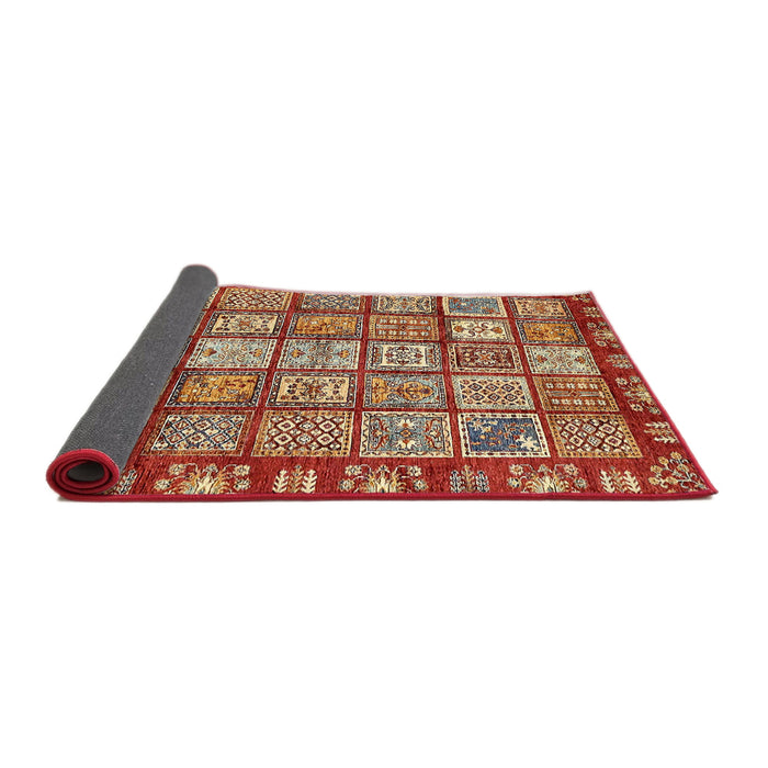Sideview of Abstract Red Modern Rug, abs408