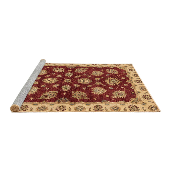 Sideview of Machine Washable Abstract Orange Rug, wshabs4080