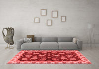 Machine Washable Oriental Red Traditional Rug, wshabs4080red