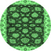 Round Oriental Emerald Green Traditional Rug, abs4080emgrn