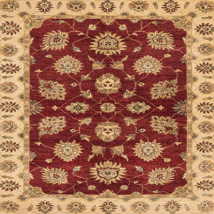 Square Abstract Orange Oriental Rug, abs4080