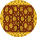 Round Oriental Yellow Traditional Rug, abs4080yw