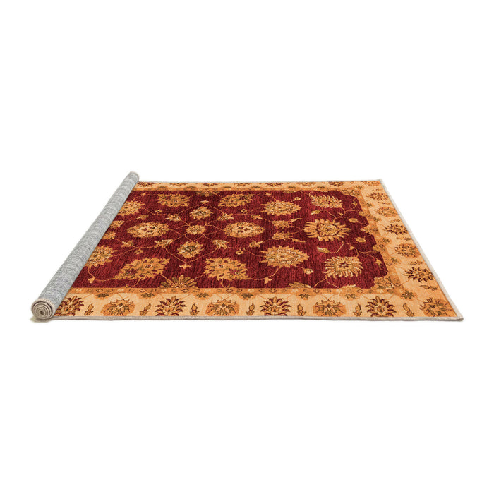Sideview of Machine Washable Oriental Orange Traditional Area Rugs, wshabs4080org
