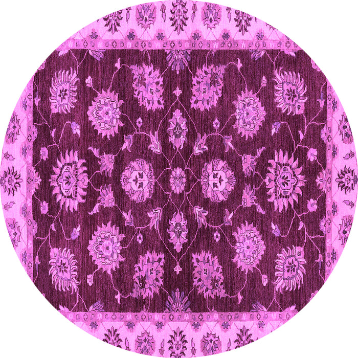 Round Oriental Purple Traditional Rug, abs4080pur
