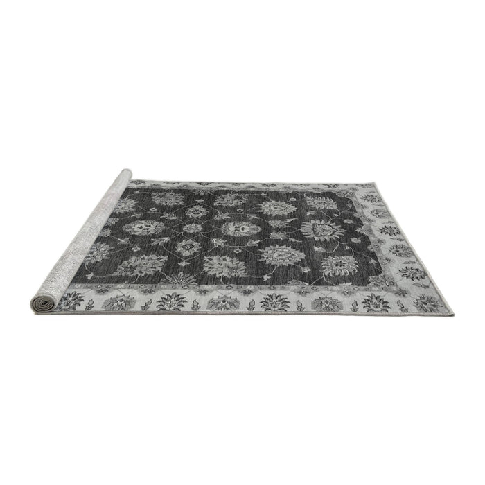 Sideview of Machine Washable Oriental Gray Traditional Rug, wshabs4080gry