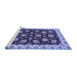 Sideview of Machine Washable Oriental Blue Traditional Rug, wshabs4080blu