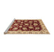Sideview of Machine Washable Abstract Red Rug, wshabs4081