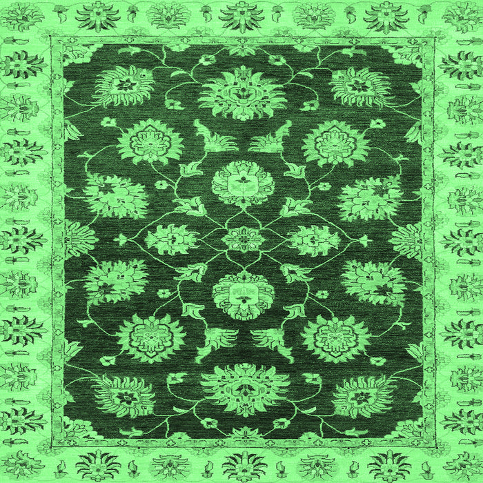 Square Oriental Emerald Green Traditional Rug, abs4081emgrn