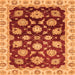 Square Machine Washable Oriental Orange Traditional Area Rugs, wshabs4081org