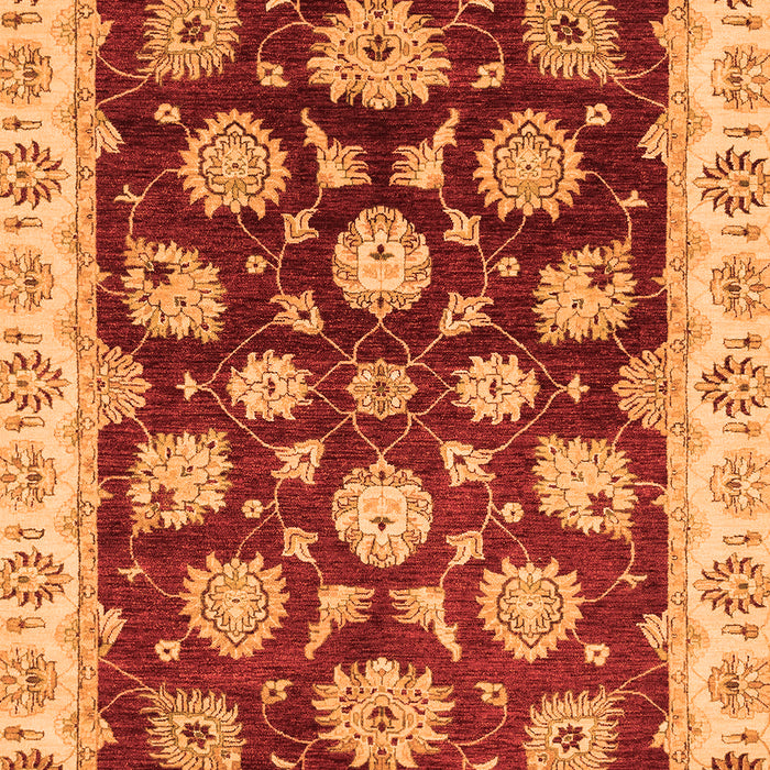 Machine Washable Oriental Orange Traditional Area Rugs, wshabs4081org