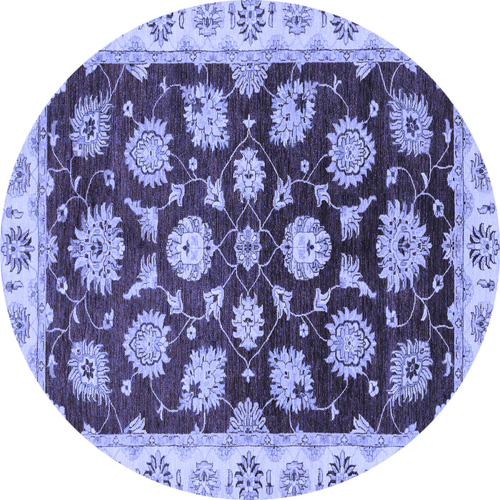 Round Oriental Blue Traditional Rug, abs4081blu