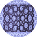 Round Oriental Blue Traditional Rug, abs4081blu