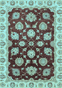 Oriental Light Blue Traditional Rug, abs4081lblu