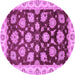 Round Oriental Purple Traditional Rug, abs4081pur