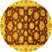 Round Oriental Yellow Traditional Rug, abs4081yw