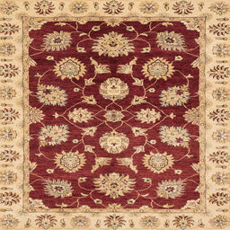 Square Machine Washable Abstract Red Rug, wshabs4081