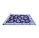 Sideview of Machine Washable Oriental Blue Traditional Rug, wshabs4081blu