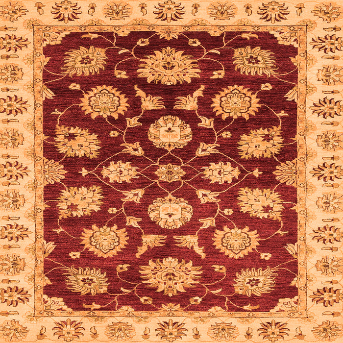 Square Oriental Orange Traditional Rug, abs4081org