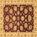 Square Machine Washable Oriental Brown Traditional Rug, wshabs4081brn