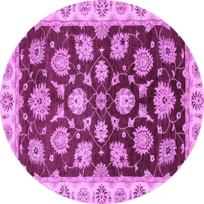 Round Machine Washable Oriental Purple Traditional Area Rugs, wshabs4081pur