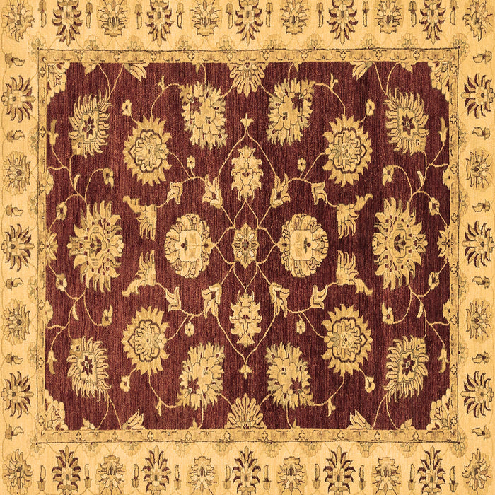 Square Oriental Brown Traditional Rug, abs4081brn