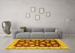 Machine Washable Oriental Yellow Traditional Rug in a Living Room, wshabs4081yw