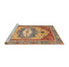 Sideview of Machine Washable Abstract Chestnut Red Rug, wshabs4082