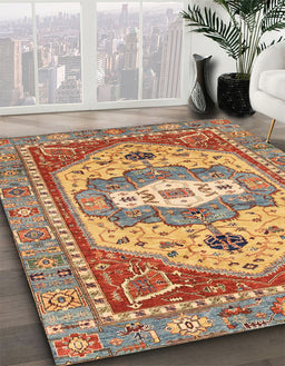 Machine Washable Abstract Chestnut Red Rug in a Family Room, wshabs4082