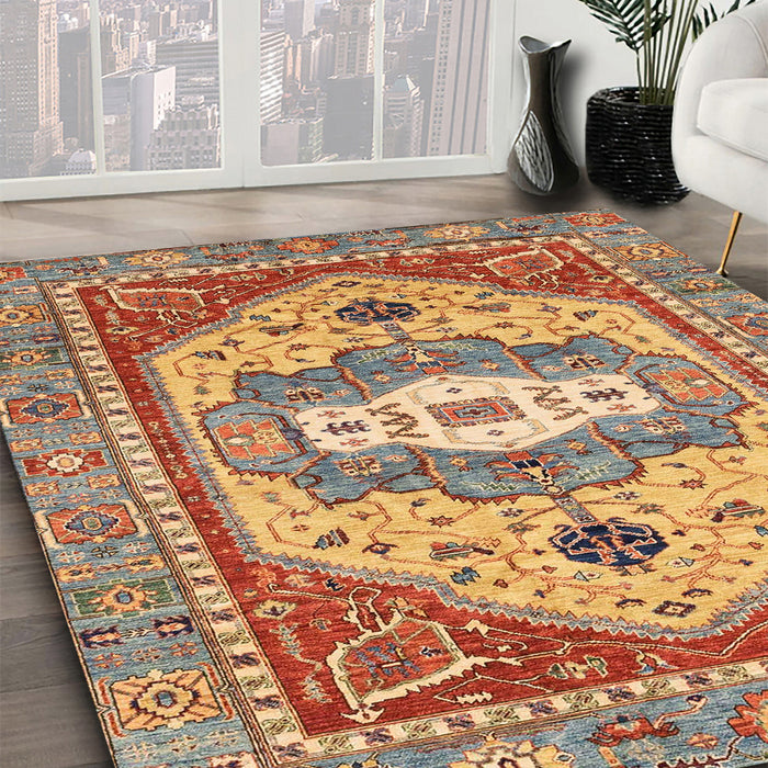 Machine Washable Abstract Chestnut Red Rug in a Family Room, wshabs4082