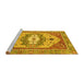 Sideview of Machine Washable Abstract Yellow Modern Rug, wshabs4082yw