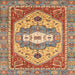 Square Abstract Chestnut Red Modern Rug, abs4082