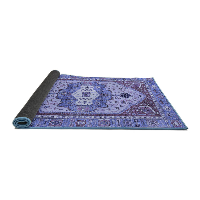 Sideview of Abstract Blue Modern Rug, abs4082blu