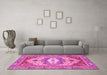 Machine Washable Abstract Pink Modern Rug in a Living Room, wshabs4082pnk