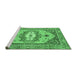 Sideview of Machine Washable Abstract Emerald Green Modern Area Rugs, wshabs4082emgrn