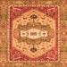 Square Abstract Orange Modern Rug, abs4082org