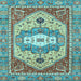 Square Machine Washable Abstract Light Blue Modern Rug, wshabs4082lblu