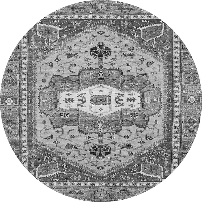 Round Machine Washable Abstract Gray Modern Rug, wshabs4082gry