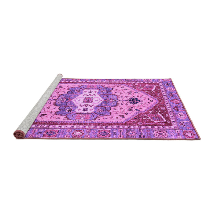 Sideview of Machine Washable Abstract Purple Modern Area Rugs, wshabs4082pur