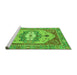 Sideview of Machine Washable Abstract Green Modern Area Rugs, wshabs4082grn