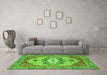 Machine Washable Abstract Green Modern Area Rugs in a Living Room,, wshabs4082grn