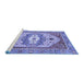 Sideview of Machine Washable Abstract Blue Modern Rug, wshabs4082blu