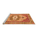 Sideview of Machine Washable Abstract Orange Modern Area Rugs, wshabs4082org