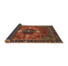 Sideview of Abstract Saffron Red Persian Rug, abs4083