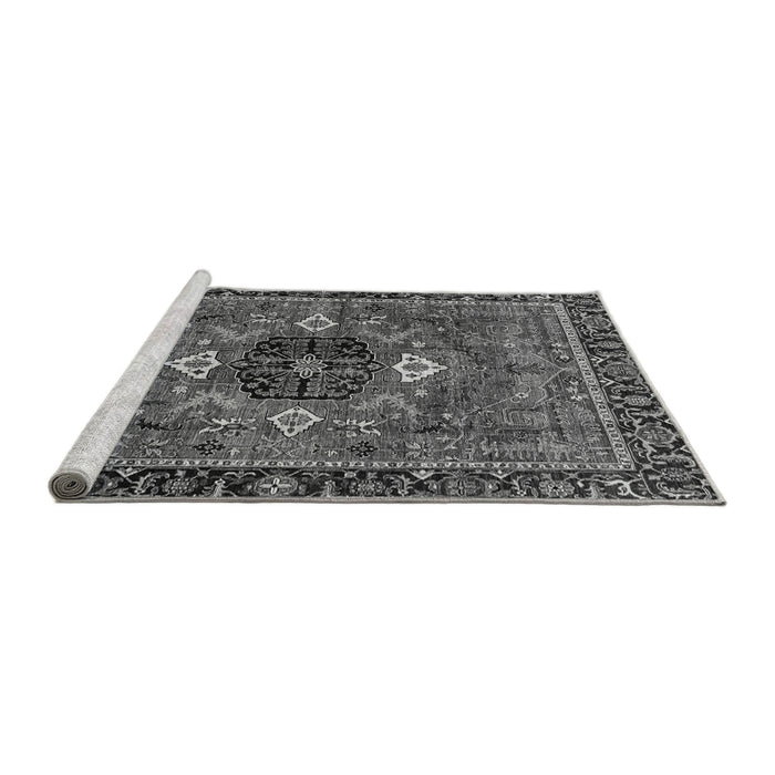 Sideview of Machine Washable Persian Gray Traditional Rug, wshabs4083gry
